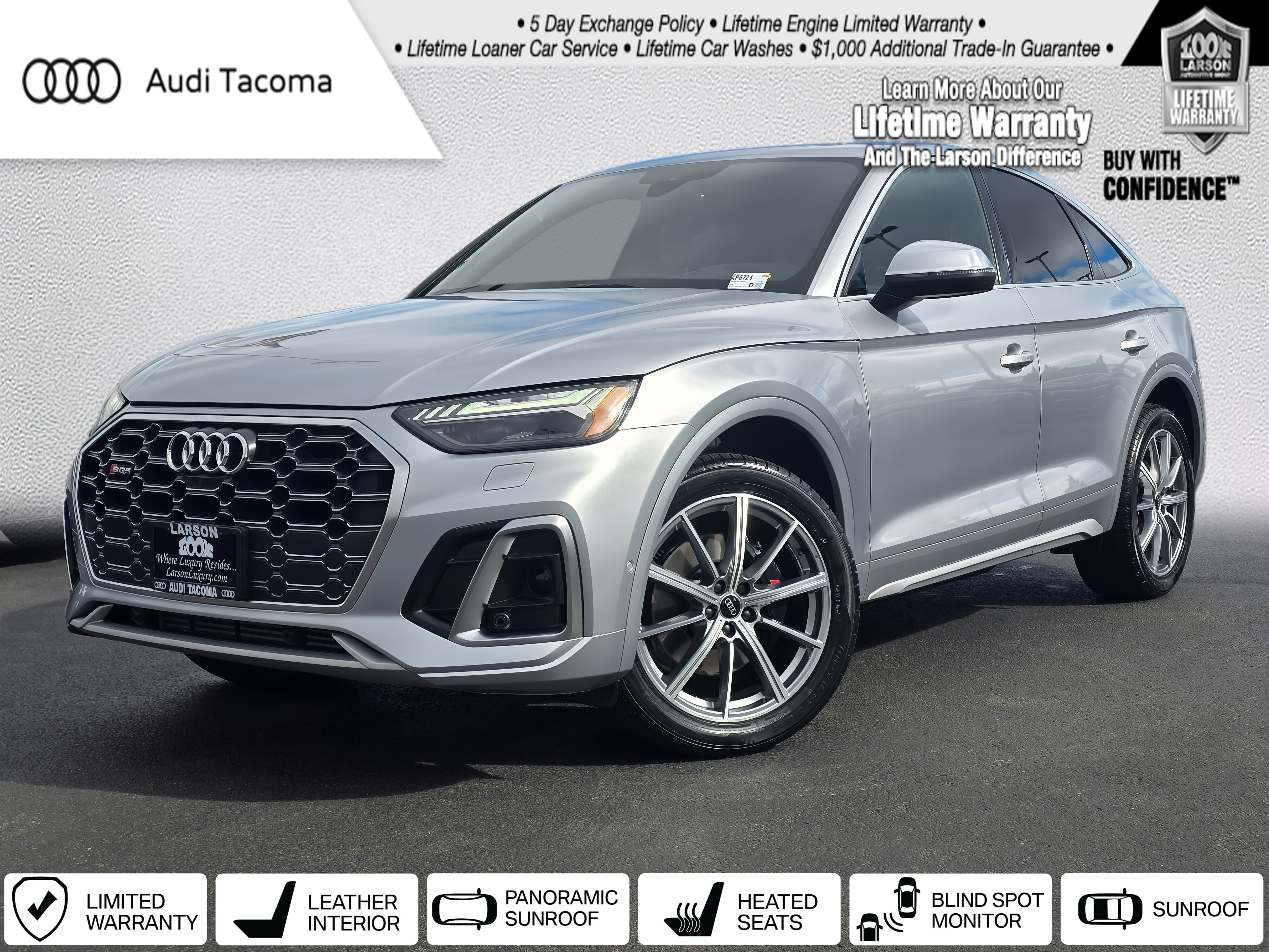 Silver Metallic 2023 Audi SQ5 Sportback 3.0T quattro Prestige AWD Sedan All-Wheel Drive 8-Speed Automatic
