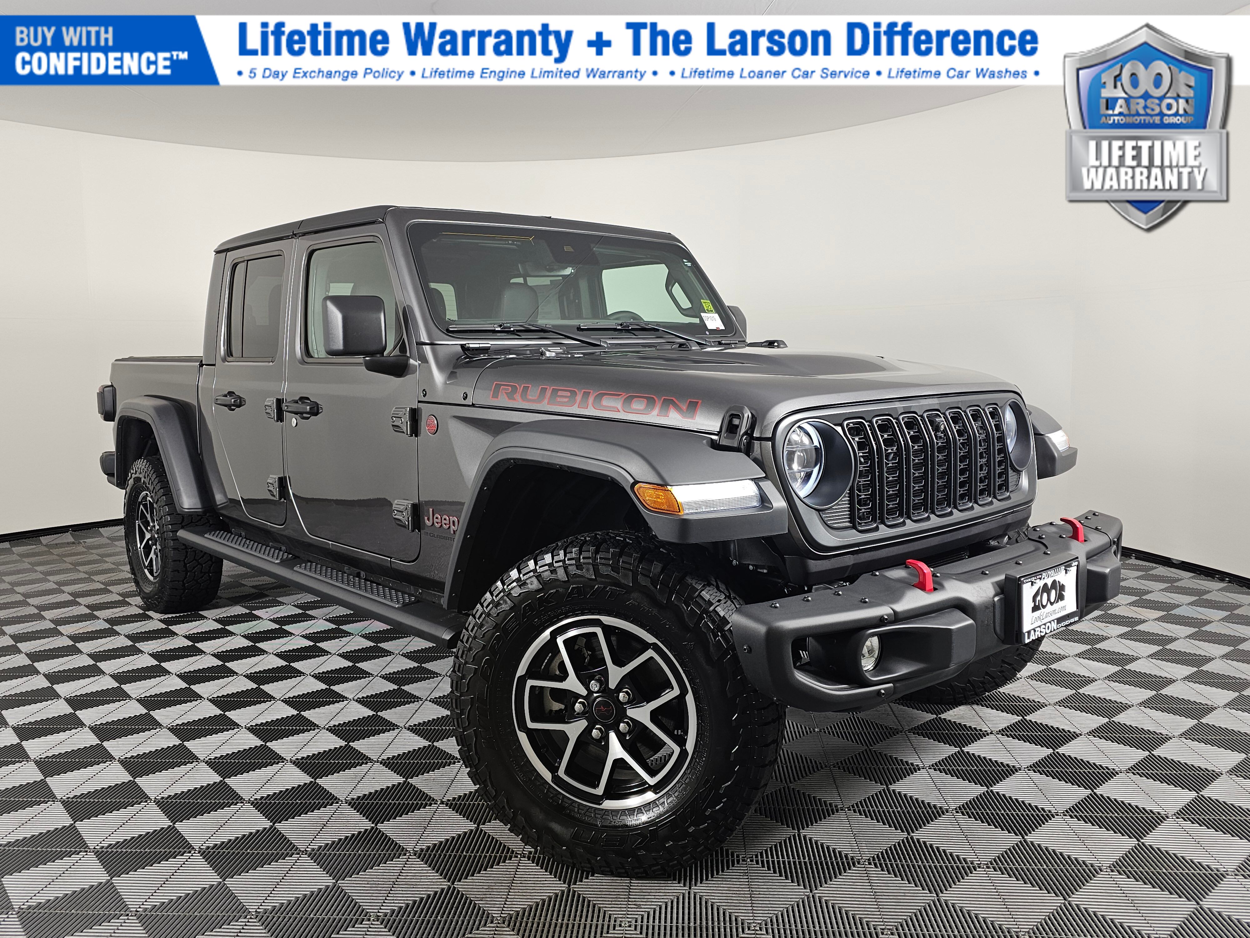 Gray (Granite Crystal Metallic Clearcoat) 2025 Jeep Gladiator Rubicon Crew Cab 4WD Pickup Truck Four-Wheel Drive 8-Speed Automatic