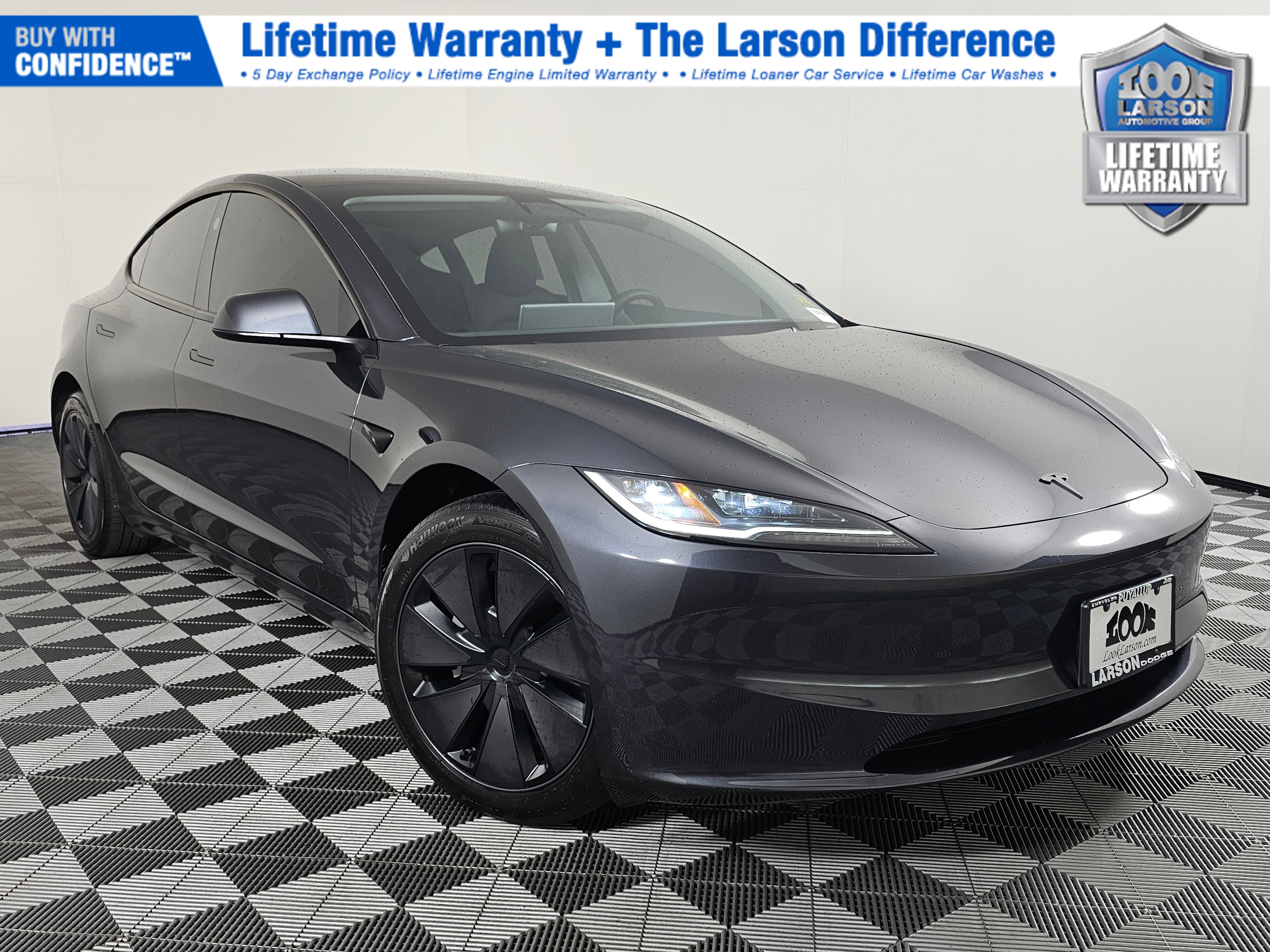 Stealth Gray 2025 Tesla Model 3 Long Range AWD Sedan All-Wheel Drive 1-Speed Automatic