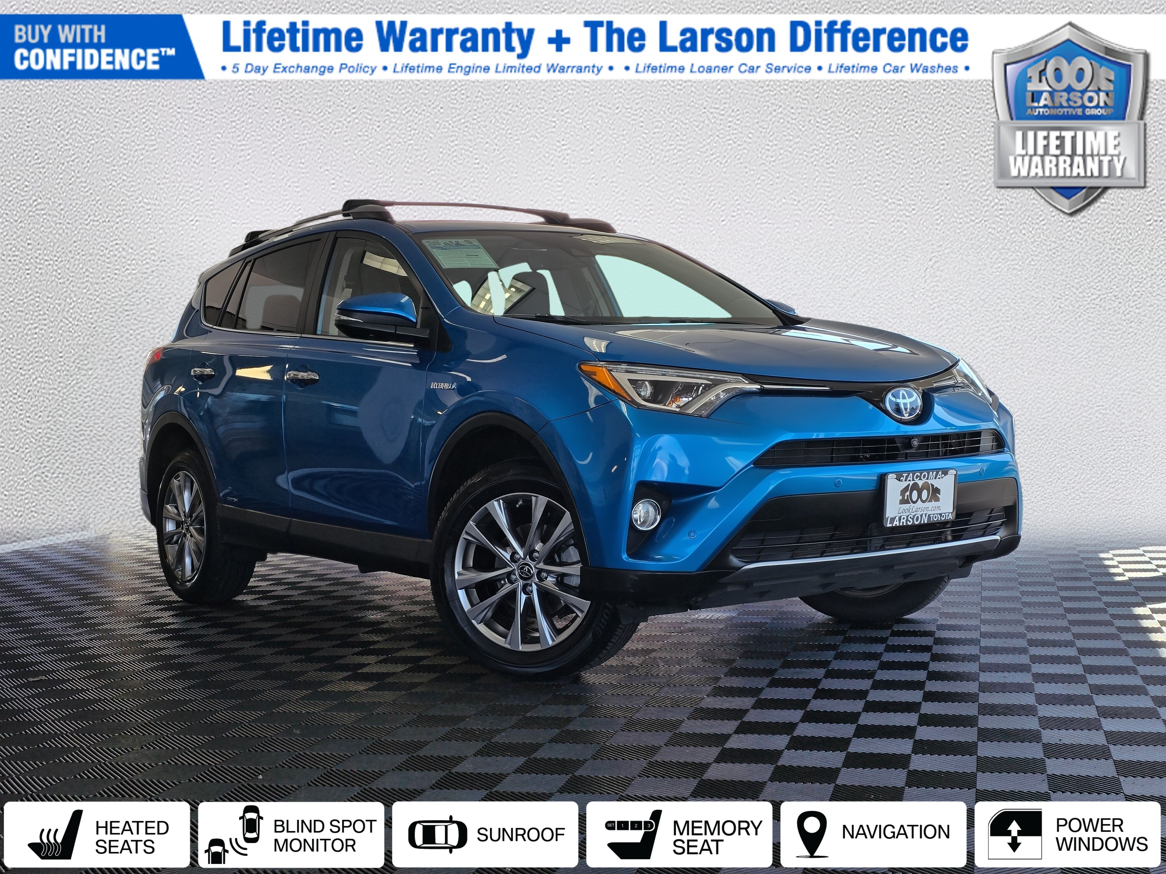 Electric Storm Blue 2017 Toyota RAV4 Hybrid Limited AWD SUV / Crossover All-Wheel Drive Continuously Variable Transmission