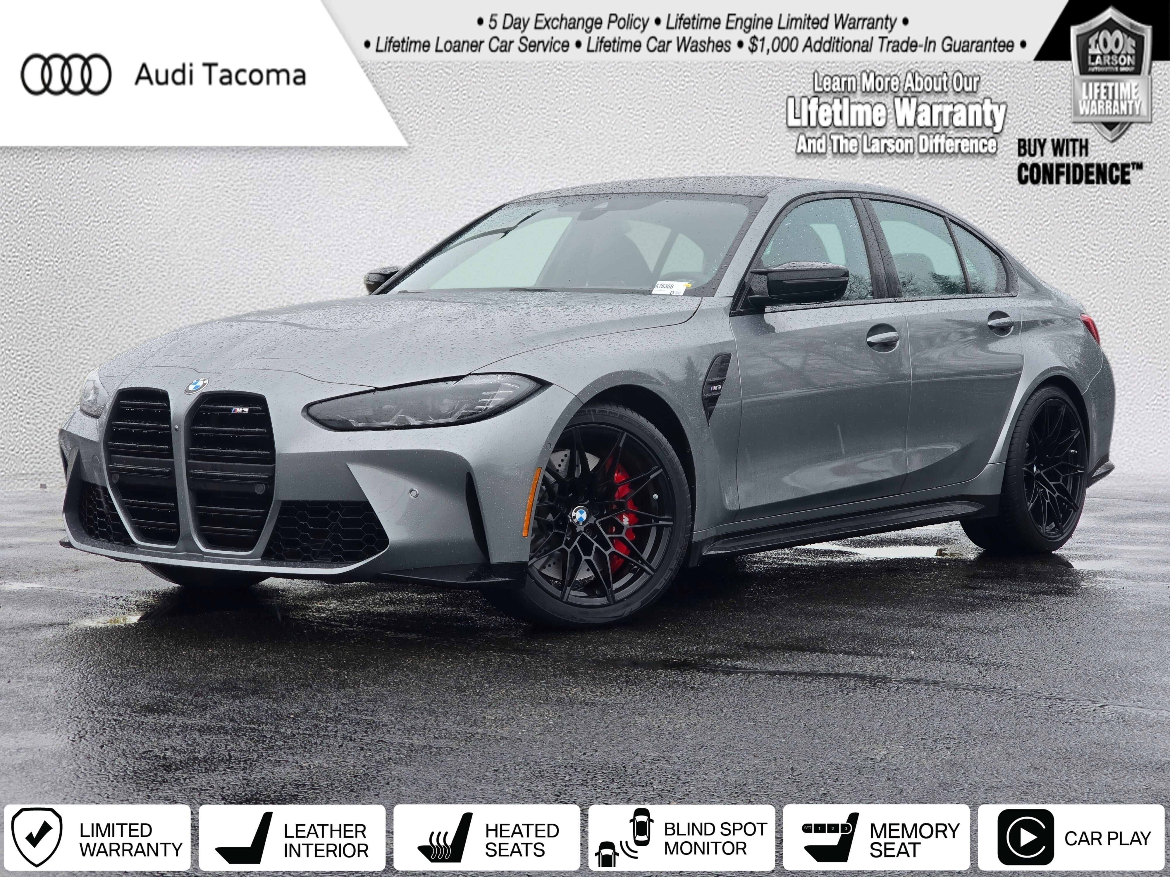 Skyscraper Gray Metallic 2024 BMW M3 RWD Sedan Rear-Wheel Drive 6-Speed Manual