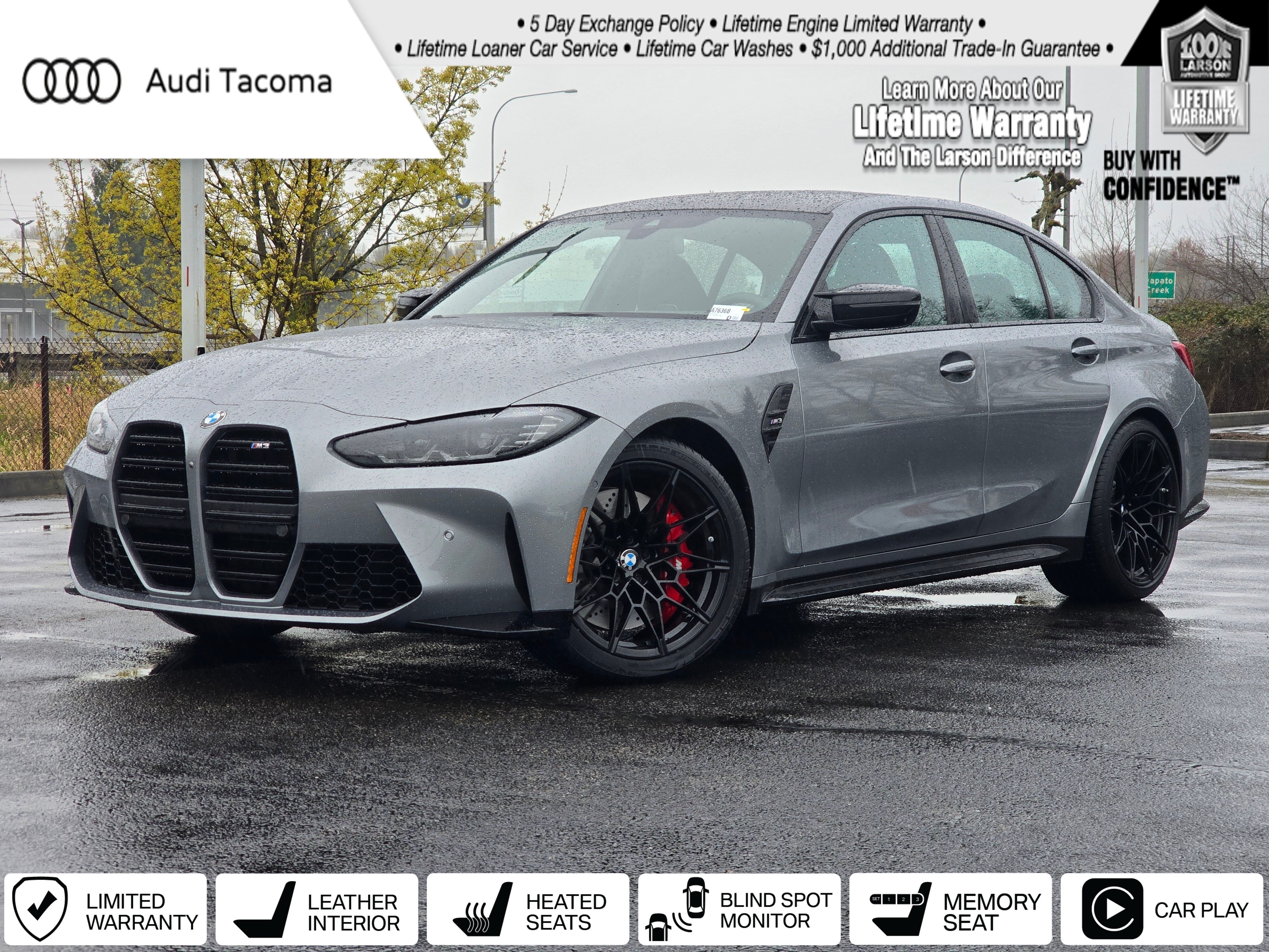 Skyscraper Gray Metallic 2024 BMW M3 RWD Sedan Rear-Wheel Drive 6-Speed Manual