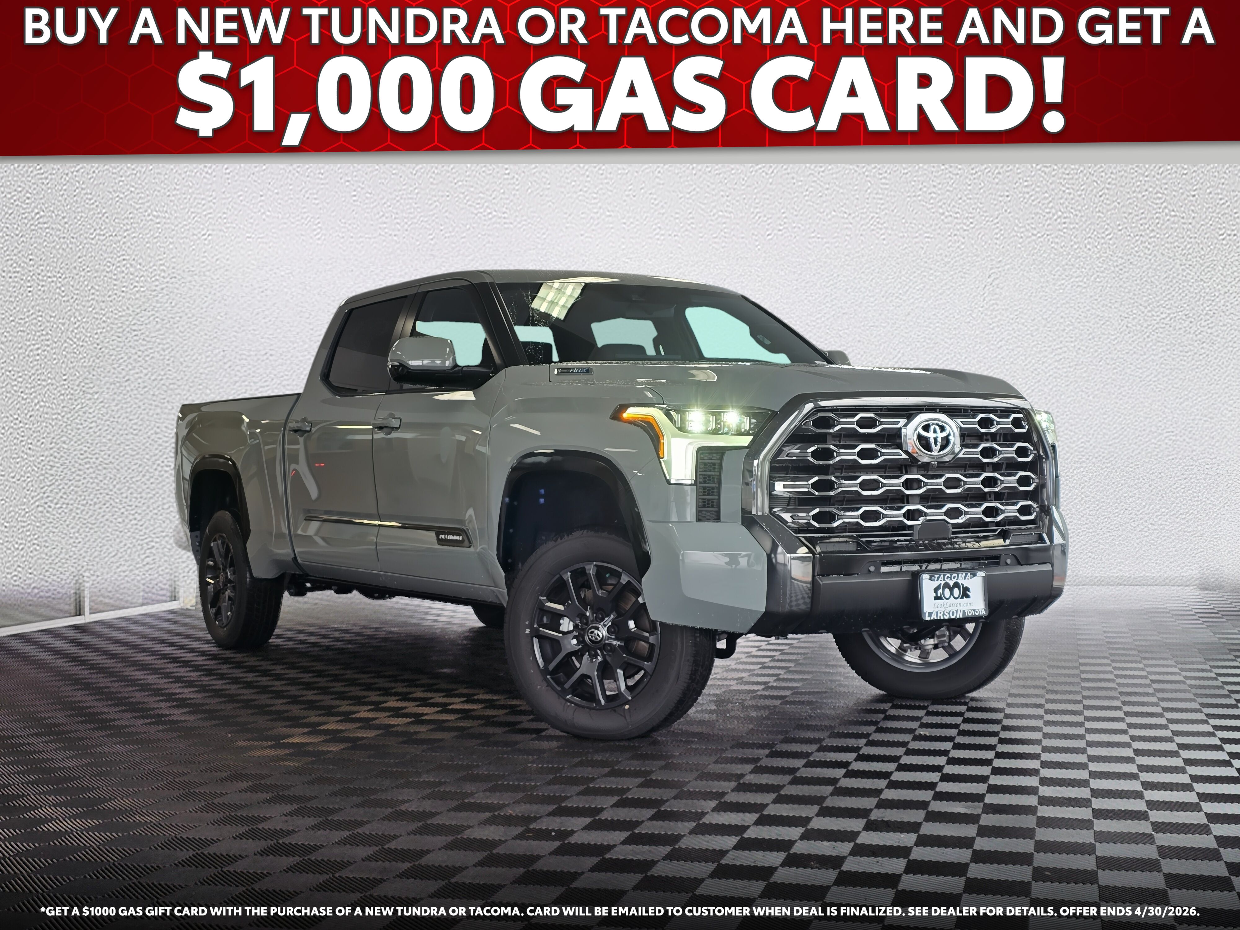 Lunar Rock 2026 Toyota Tundra Hybrid Platinum HV CrewMax Cab LB 4WD Pickup Truck Four-Wheel Drive Automatic