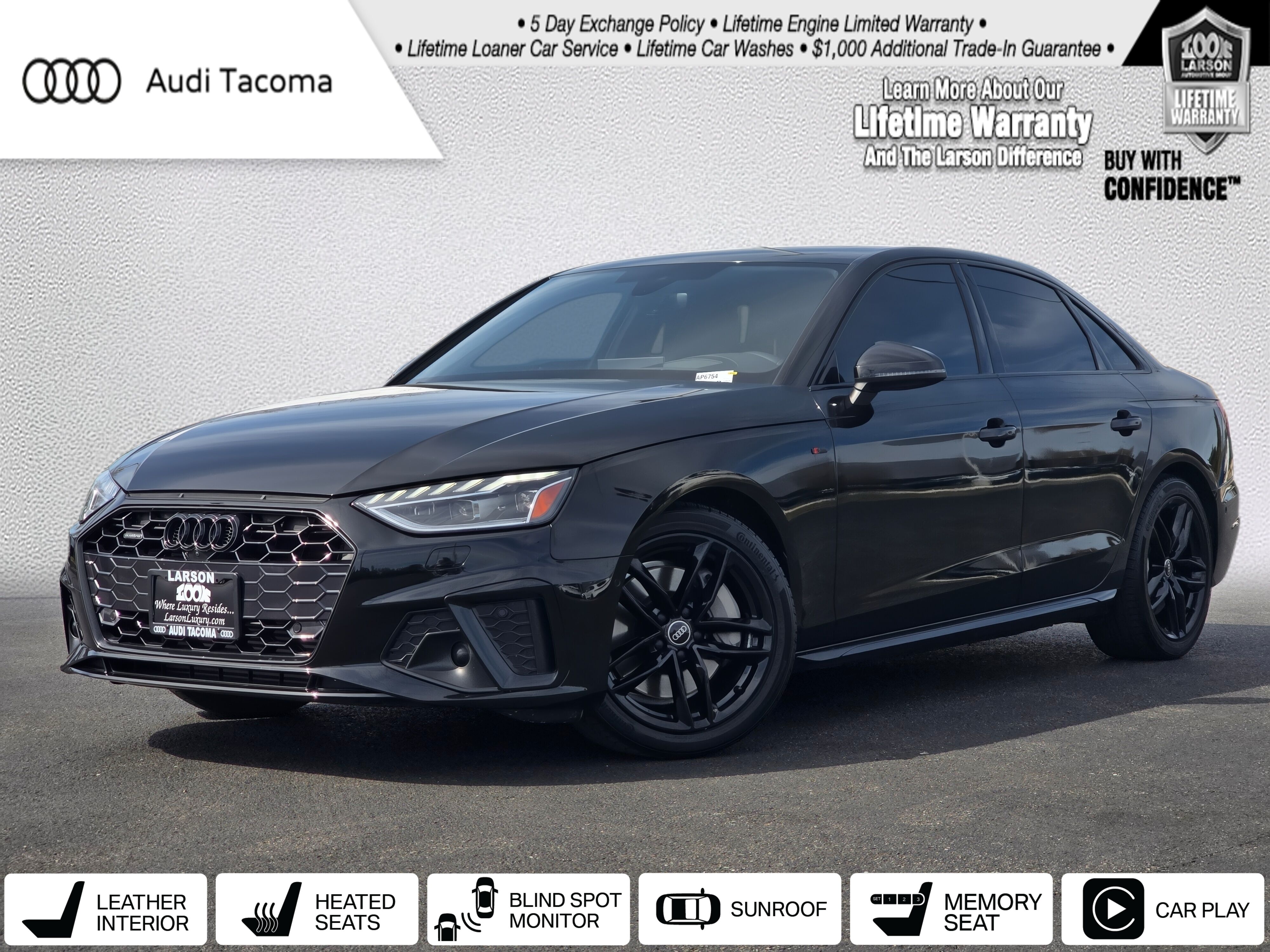 Black Metallic 2023 Audi A4 quattro Prestige S Line 45 TFSI AWD Sedan All-Wheel Drive 7-Speed Automatic