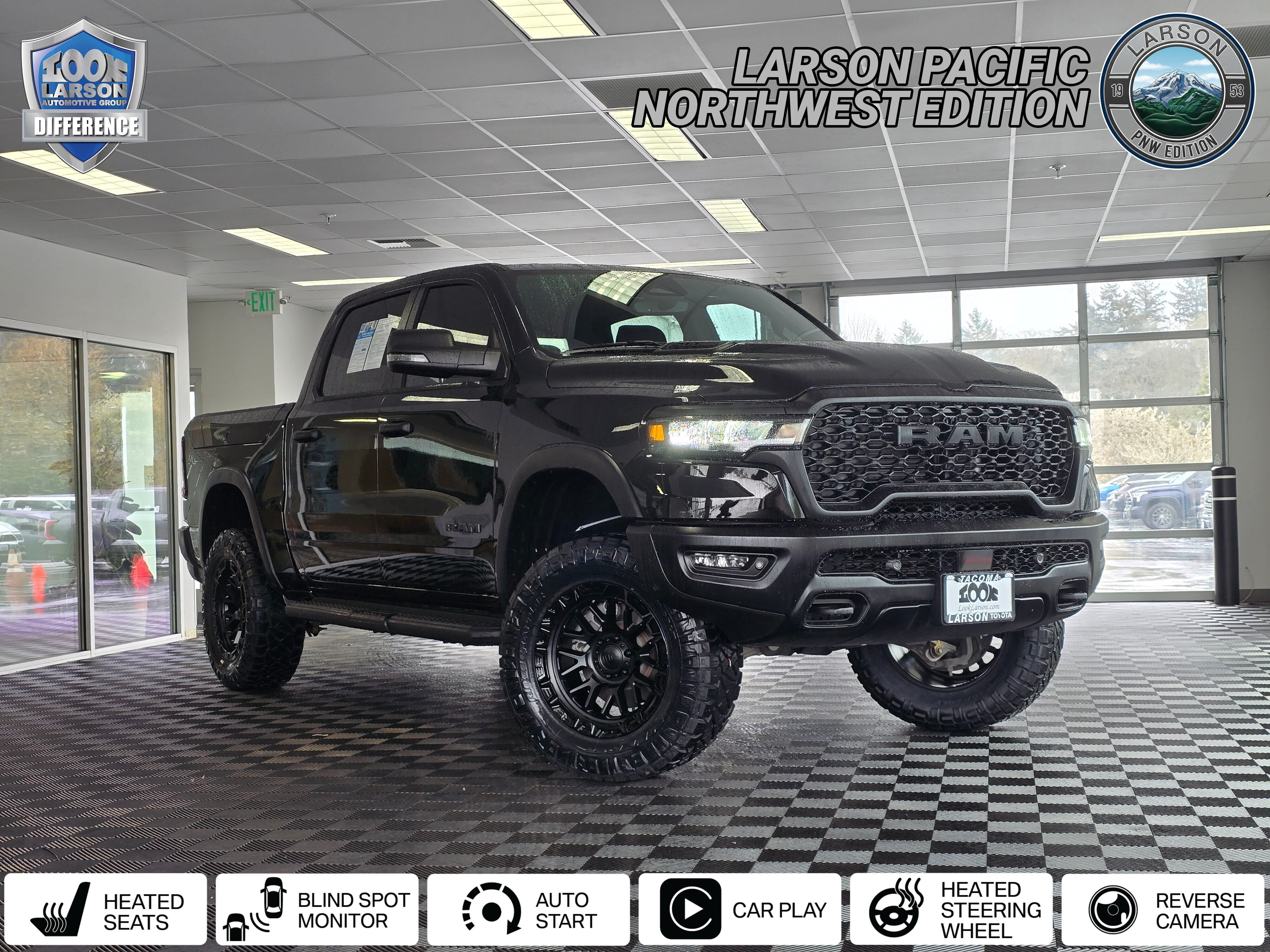 Diamond Black Crystal Pearlcoat 2025 RAM 1500 Rebel Crew Cab 4WD Pickup Truck Four-Wheel Drive 8-Speed Automatic
