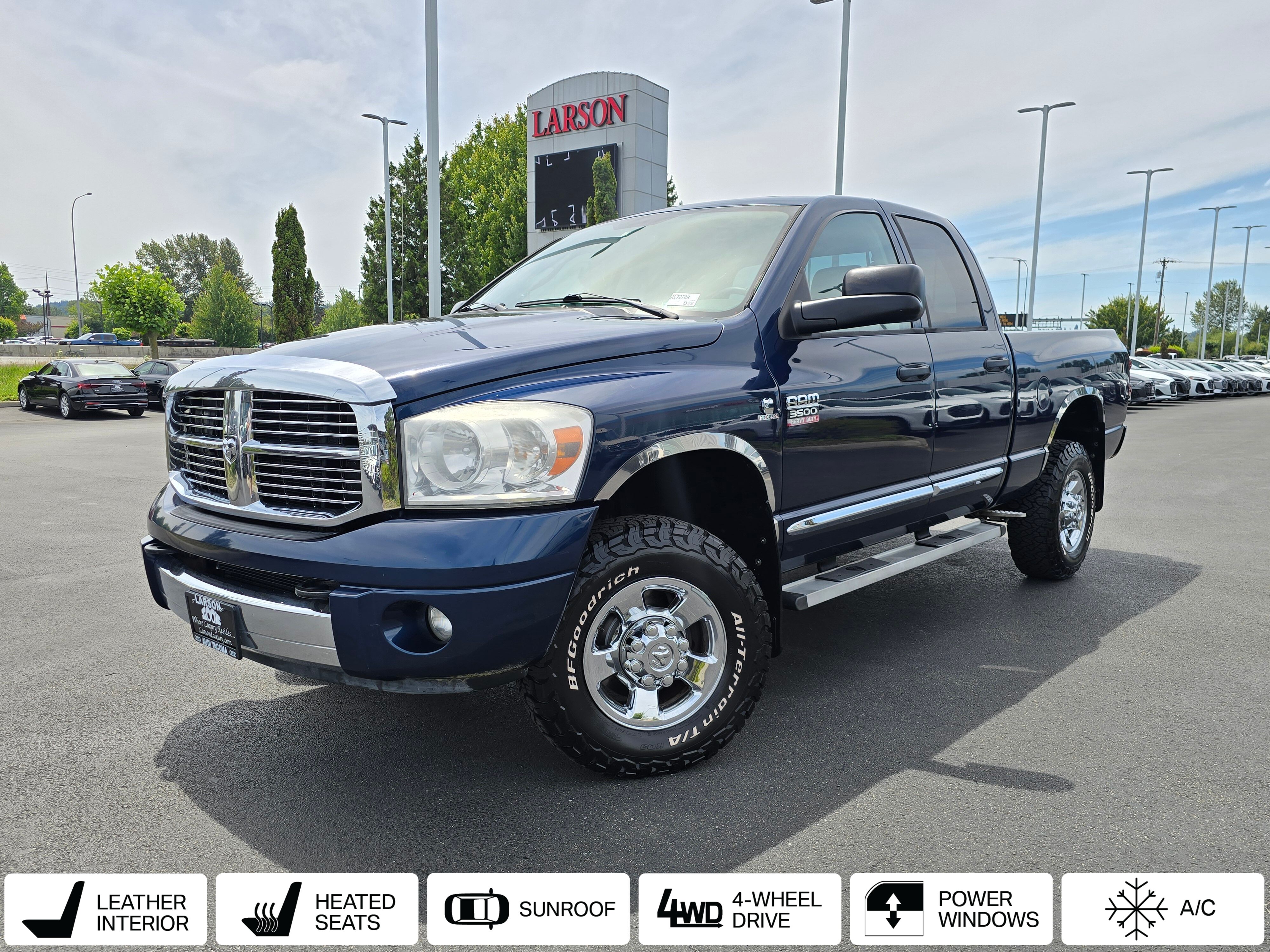 Patriot Blue Pearlcoat 2008 Dodge RAM 3500 Pickup Truck Four-Wheel Drive 6-Speed Automatic