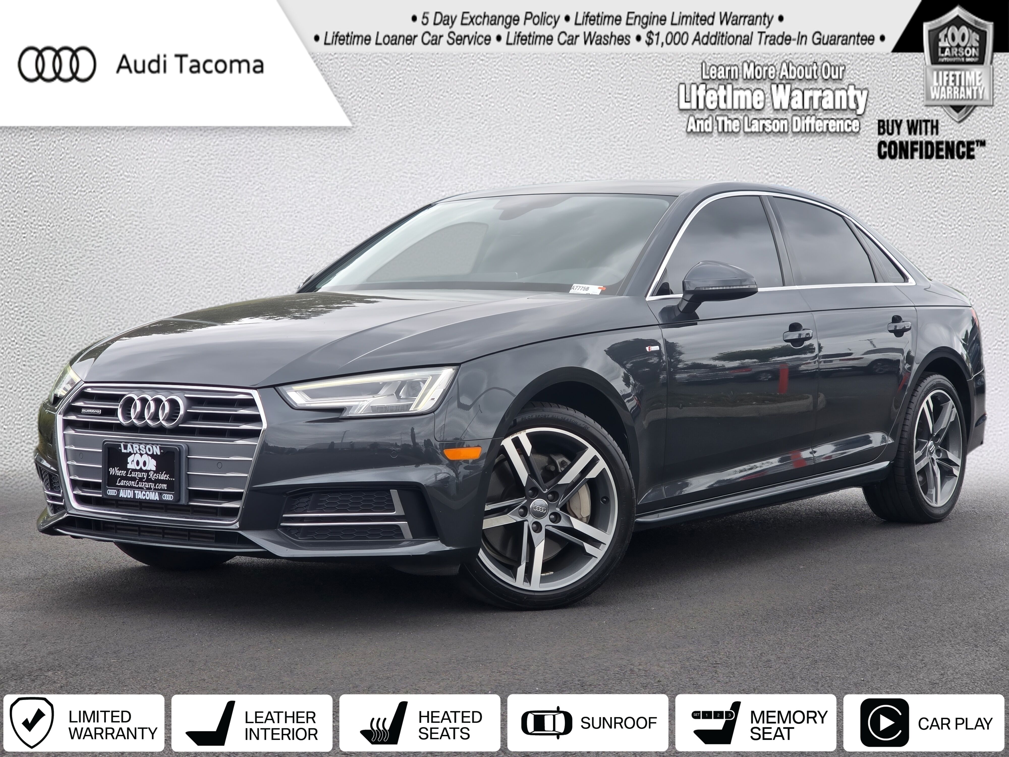 2017 Audi A4 Gris (Gray Metallic) Sedán Tracción en las cuatro ruedas 7 velocidades Automática