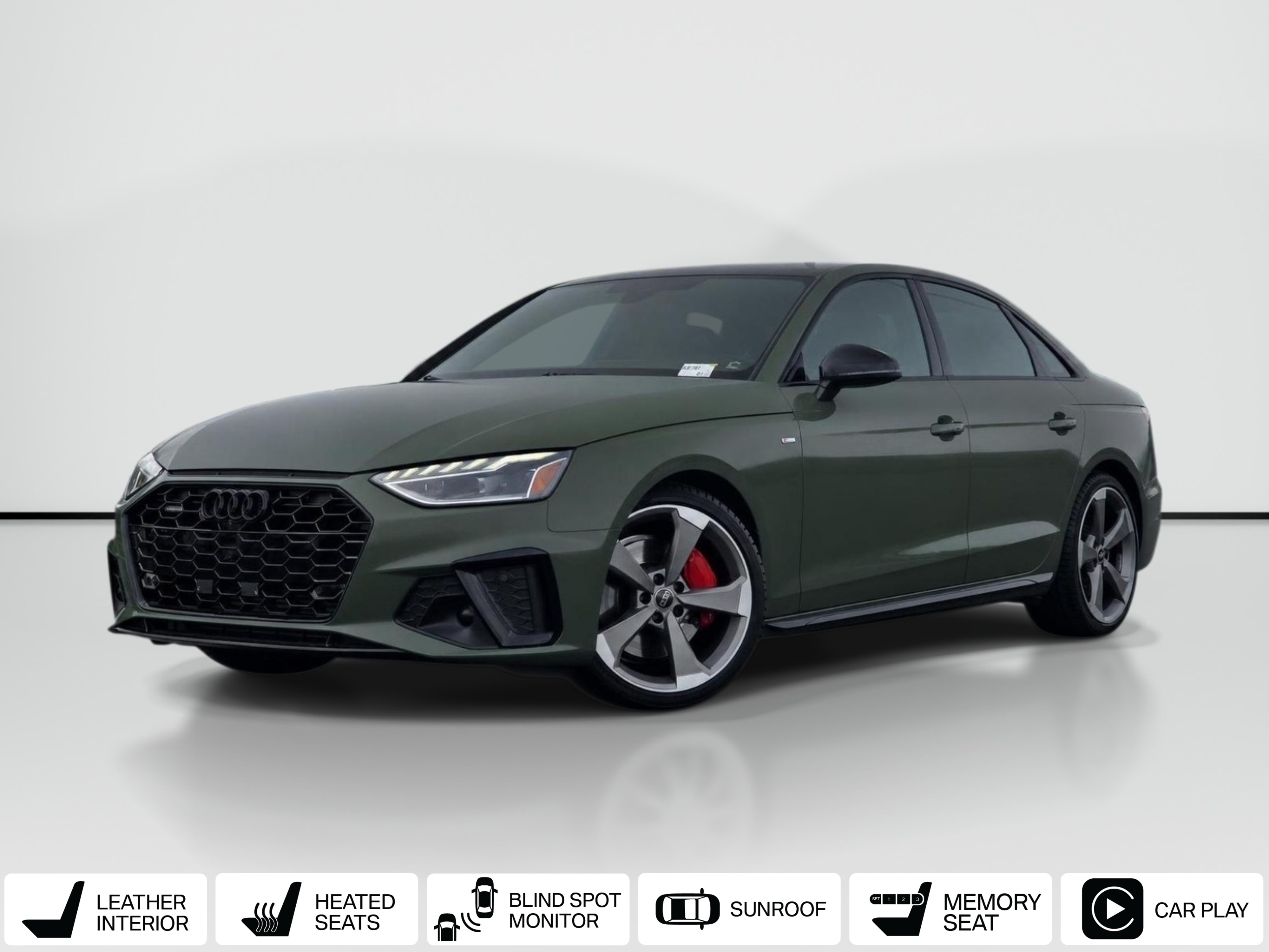 Green Metallic 2023 Audi A4 Sedan All-Wheel Drive 7-Speed Automatic