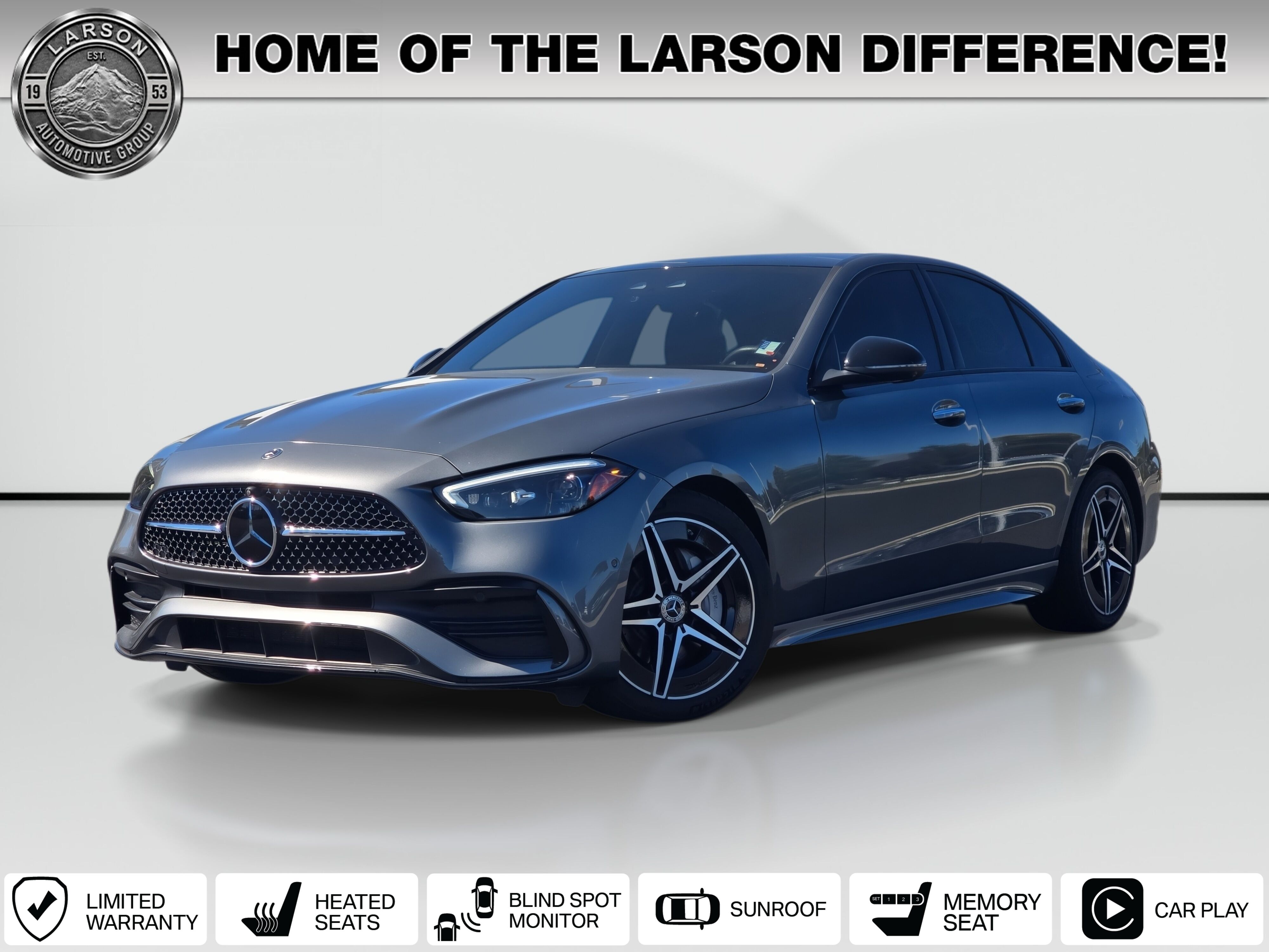 Selenite Gray Metallic 2024 Mercedes-Benz C-Class Sedan All-Wheel Drive 9-Speed Automatic