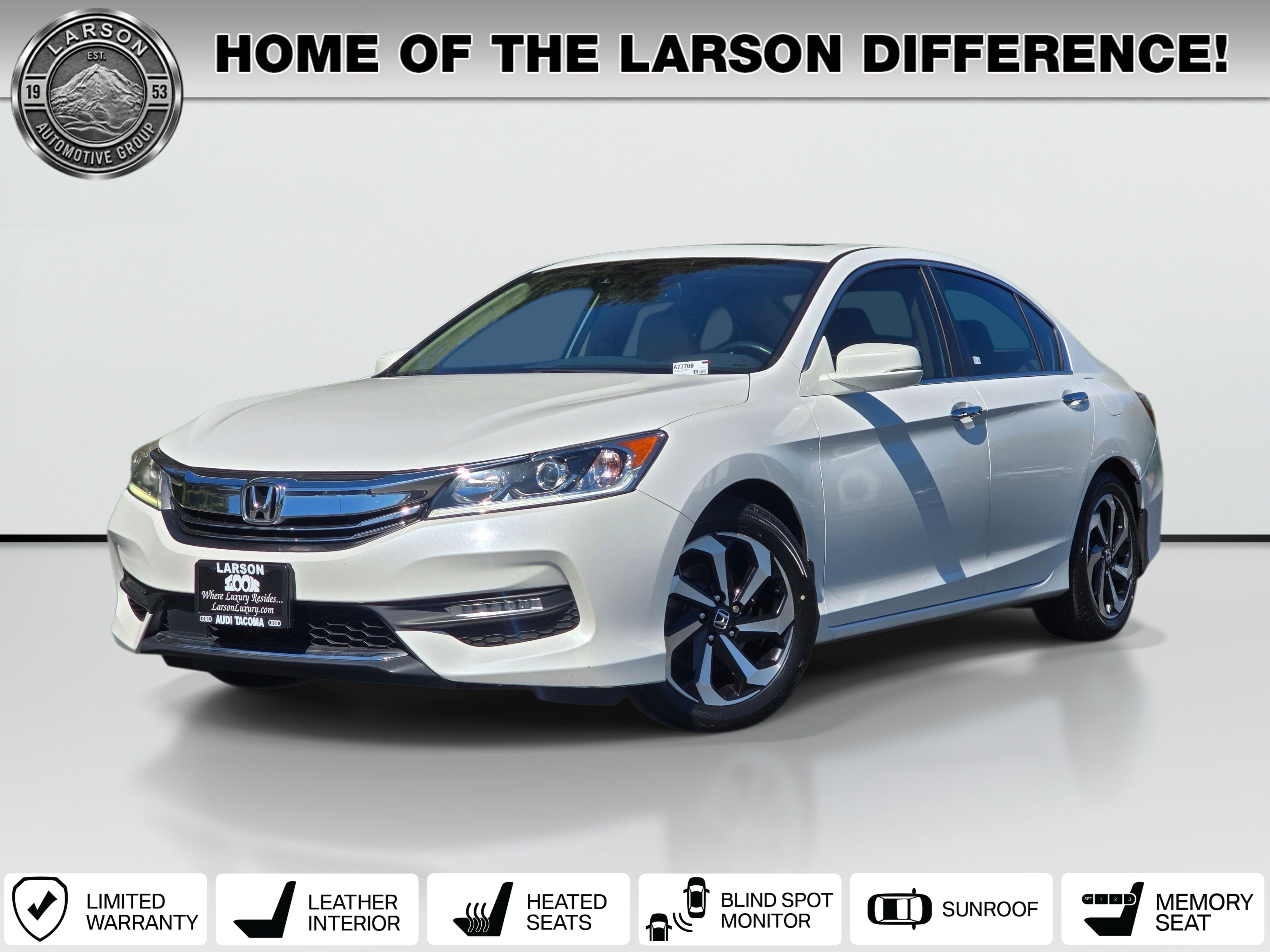 White Orchid Pearl 2016 Honda Accord Sedan Front-Wheel Drive Continuously Variable Transmission
